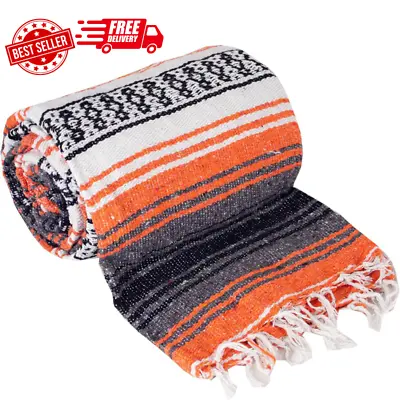 Canyon Creek Authentic Mexican Yoga Falsa Blanket 76  L X 53  W Orange • $29.42