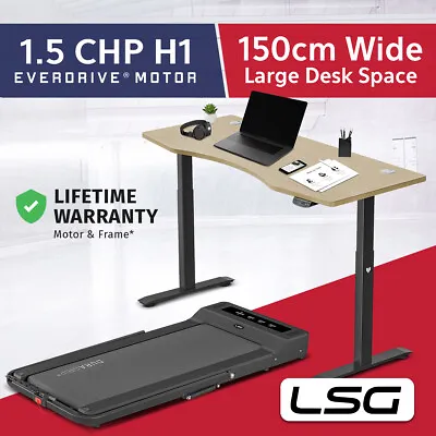 $1149 • Buy LSG Nimbus Walking Pad Treadmill+ErgoDesk Automatic Standing Desk 1500mm (Oak)