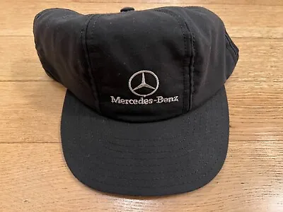Vintage Black Or Dark Blue Mercedes-Benz Cap Hat With Leather Strap And Buckle • $100