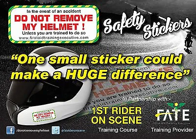 £4 • Buy Crash Helmet Safety Stickers    DO NOT REMOVE MY HELMET  
