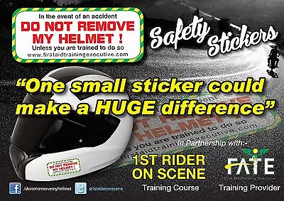 £4 • Buy Crash Helmet Safety Stickers    DO NOT REMOVE MY HELMET  