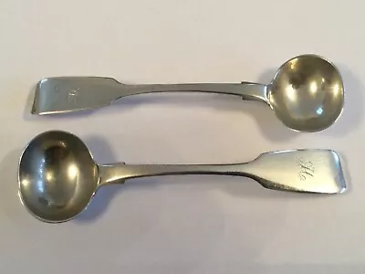 Pair Of Victorian Solid Silver Salt Spoons William Robert Smily Lond C1854 • £35