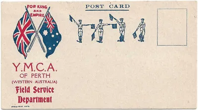 1917c WW1 YMCA Of PERTH POSTCARD With Signallers Spelling Out YMCA Superb MINT • $175