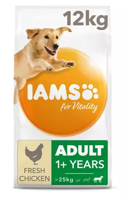 Iams Adult Large Breed Chicken Dry Dog Food - 12kg ( Free P&P) • £38.68