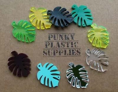 5x Tropical Leaf Laser Cut Acrylic Charms/pendants/ Cabochons/ Jewellery Making • £2