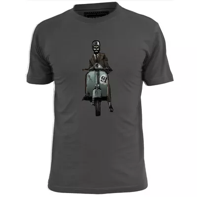 Mens Skull Scooter Man V5 T Shirt Vespa Lambretta Jam Weller Who  • £11.99