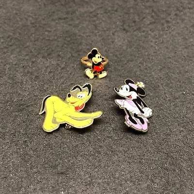 Disney Minnie Mouse Pin Brooch Lapel Hat Tie Tac Pluto Mickey Mouse Ring Enamel • $11.99