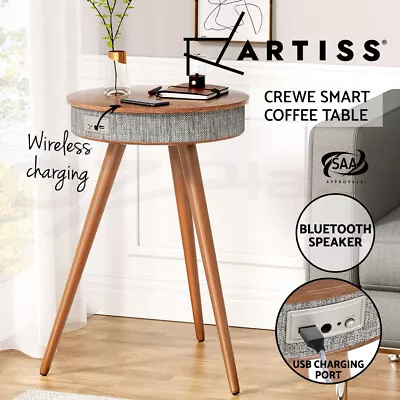 Artiss Smart Coffee Table Side End Tables Wireless Charging Bluetooth Speaker • $104.95