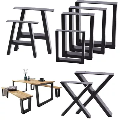 £22.95 • Buy Industrial Table Frame Chair Bench Legs Steel Trapezium Square X Shaped Stand