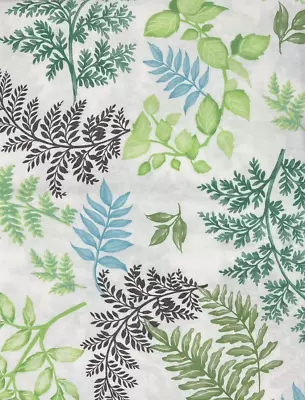 Botanical Leaves Vinyl Tablecloth With Flannel Backed 52x90''Oblong Green Multi • $12.95