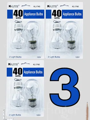 4—6 Pcs Appliance Light Bulbs Refrigerator Freezer Oven Microwave Fridge A15 40W • $11.38