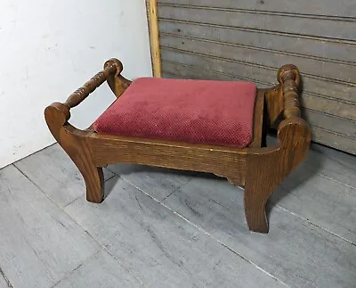 Vintage Mini Sewing Solid Turned Wood Footstool Stool Mid Century Retro M63 • $99