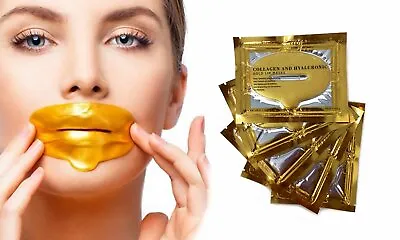 COLLAGEN LIP MASK Gold Collagen Bio Crystal Perfect If Lips Are Wrinkled Or Dull • £3.14