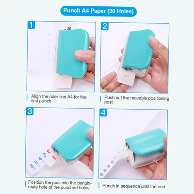 Handheld 6-Hole Paper Puncher For A4 A5 B5 Scrapbook Diary Planner W0V1 • $18.15