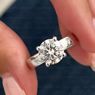 8mm Round Cut VVS1 Moissanite Solitaire Engagement Ring 14k White Gold Plated • $128.20