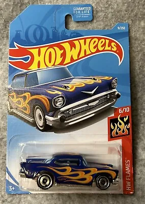 2019 Hot Wheels HW Flames 6/10 ‘57 Chevy #9 • $2