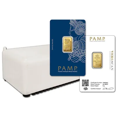 5 Gram Gold Bar - PAMP Suisse - Fortuna - 999.9 Fine Box Of 25 • $10377.29