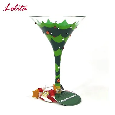 Lolita TIPSY CHRISTMAS 7oz Martini Glass Bedazzled Hand Painted MIB GLS4-5540B • £38.56