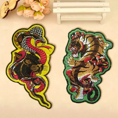 Snake Tiger Patch Embroidery Sew On Iron On Badge Clothes Fabric Applique Craft • £3.95