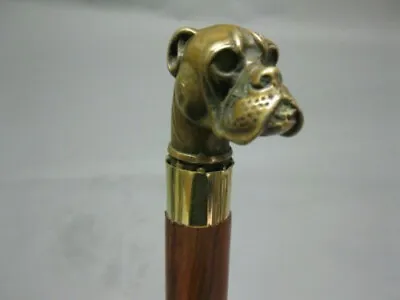 $29.37 • Buy Vintage Style Brass Bulldog Head Handle Wooden Walking Stick Victorian Cane Gift