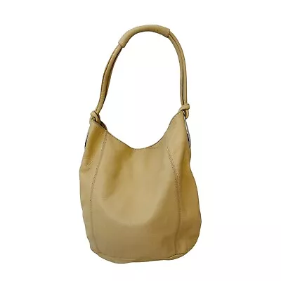 $35 • Buy Oroton Cream Leather Shoulder Bag Silvertone Hardware Handbag