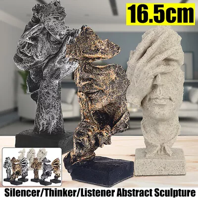 6.5'' Face Statue Abstract Sculpture Head Modern Art Decor Home Office Silver • $16.94