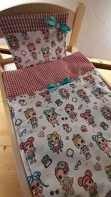 Dolls Pram Cot Bedding Set Pink Doll   Fabric 12x16 Inch Aprox • £6