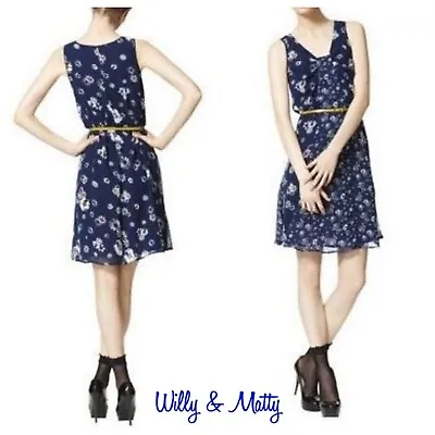 $9.99 • Buy Jason Wu For Target Women Blue Small Sleeveless Floral Fit Flare Dress