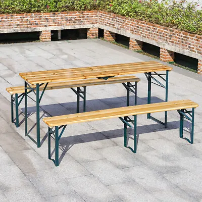 £165.95 • Buy 8 Seater Outdoor Garden Picnic Bench 177cm Pub Beer Seating Table Heavy Duty New