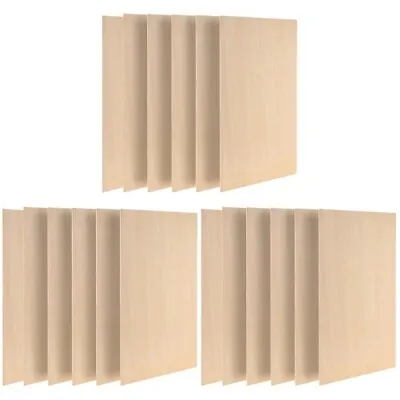  18 Pcs Wood Rectangular Veneer DIY Panel Decor Unfinished Boards • £38.45