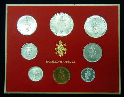 1977 Italy VATICAN COINS Complete Set UNC With Silver Paulus VI In Official BOX • $19.99