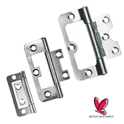 Flush Hurl HINGES Cupboard Cabinet Door 50 60 75 100 Mm Zinc Plated Flat Fitting • £3.90