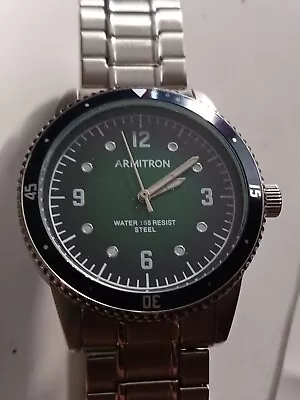 Vintage Divers Watch Armitron  Green Dial Mens Runs  • $28