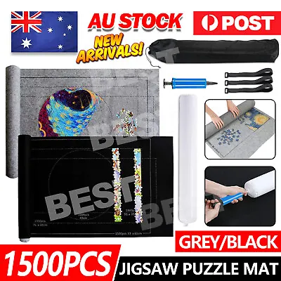 1500 PCS Jigsaw Puzzle Roll Up Mat Felt Large Storage Pad Kit Toys With Inflator • $12.95