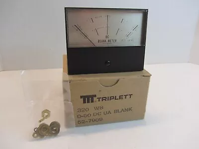 Triplett 320 WS 0-50 UA DC Taut Band Blank Analog Panel Meter Microamperes NOS! • $19.76