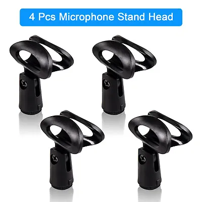 4PCS Black Universal Microphone Clip Clamp Holder For Mic Stand Rotation Install • $7.39
