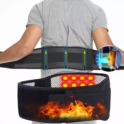 Magnetic Lumbar Lower Waist Belt Self Heating Pad Back Support Brace Pain Relief • $4.79