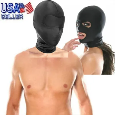 Spandex Full Hood Face Head Hood Cover Role Play Sexy Unisex Mask Slave Costume • $7.99