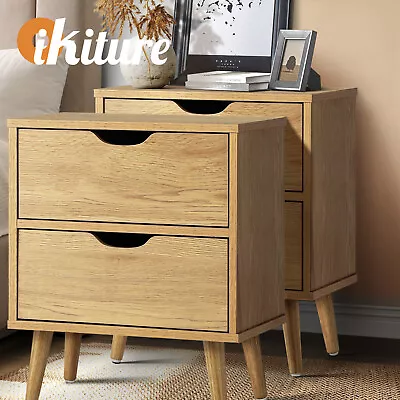 Oikiture 2 X Bedside Tables Side Table Bedroom Furniture Wooden • $103.80