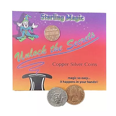 Copper Silver Coins Genuine US Half Dollar Copper Penny Coin Trick • $15.99