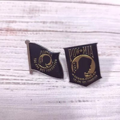 US Military POW MIA Lapel Hat Pin You Are Not Forgotten - Lot Of 2 Pins • $12.99