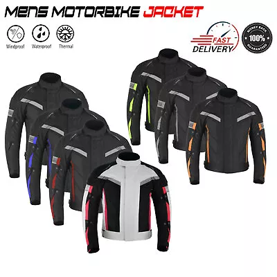 Motorcycle Racing Motorbike Jacket Waterproof Cordura Textile With CE Armours UK • $58.18