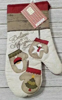 Christmas Believe In The Magic Applique Oven Mitt  • £4