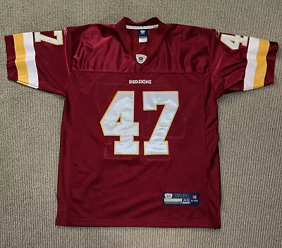 Chris Cooley Reebok OnField Washington Redskins #47 Jersey SZ 48 Sewn Stitched • $4.99