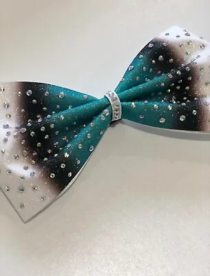 Competition Tailess Ombre Cheer Cheerleading Dance Team Hair Bow  Rhinestone  • £11