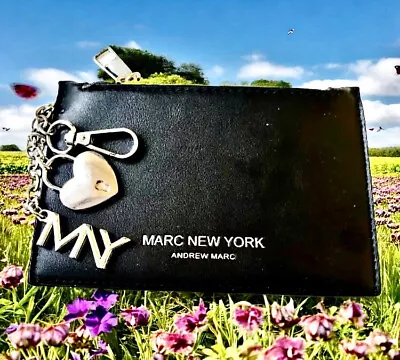 Marc New York Coin Purse Wallet Black Leather Zip  By Andrew Marc Small  • $24.99