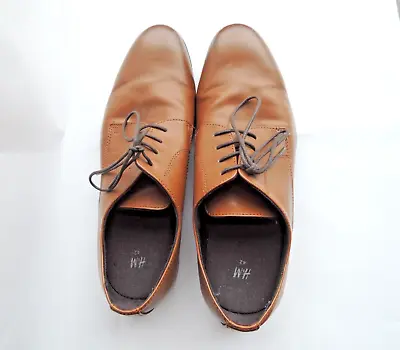 H&M Brown Derby Burnished Shoes  Size  EU 42 (9) • £7.99