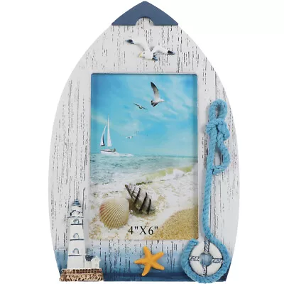 Boat Photo Frame Wooden Beach Picture Frame Nautical Photo Frame Ocean • £11.99