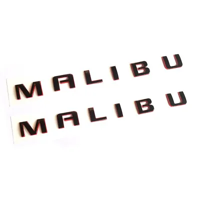 2x GENUINE MALIBU Emblem Badge Nameplate Letter For GM Chevrolet Black Frame Y1 • $35.24