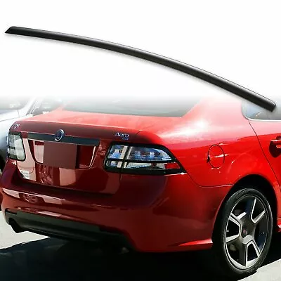 Fyralip Trunk Lip Spoiler Wing For Saab 9-3 2nd Gen Sedan 03-12 Unpainted Black • $61.56